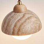 Afralia™ Yellow Travertine LED Pendant Lamps for Dining Table & Kitchen