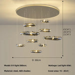 Chrome LED Ceiling Chandelier Cobblestone Pendant Lights - Modern Luxury Luminarias Fixtures