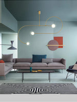 Arc Line Chandelier: Nordic Suspension Pendant for Living Dining Room Kitchen