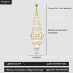 Hollow Spiral Staircase Chandelier | Modern Long Crystal Light for Villa Livingroom