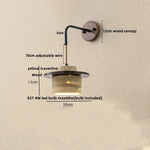 Yellow Travertine Stone Wood Wall Sconce LED Light Fixture, Modern Nordic Design