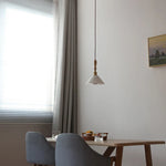 White Glass LED Pendant Light Fixture Modern Nordic Hanging Lamp Wood Ash
