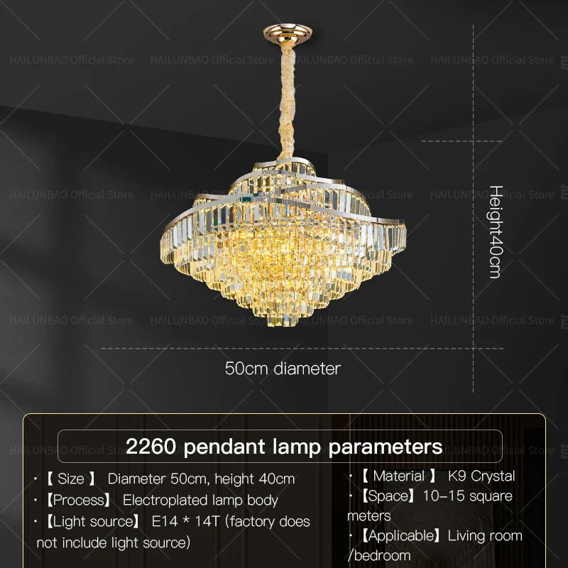 Crystal Chandelier LED Lighting for Luxury Living Room, Bedroom, Dining Room