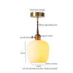 Ceramic LED Pendant Light: Modern Brass Hanging Lamp for Home Decor