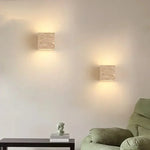 Yellow Travertine Stone Wall Sconce for Indoor/Outdoor Decor & Ambiance