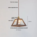 LED Glass & Wood Pendant Light for Aisle, Coffee Living Room - Japanese Style