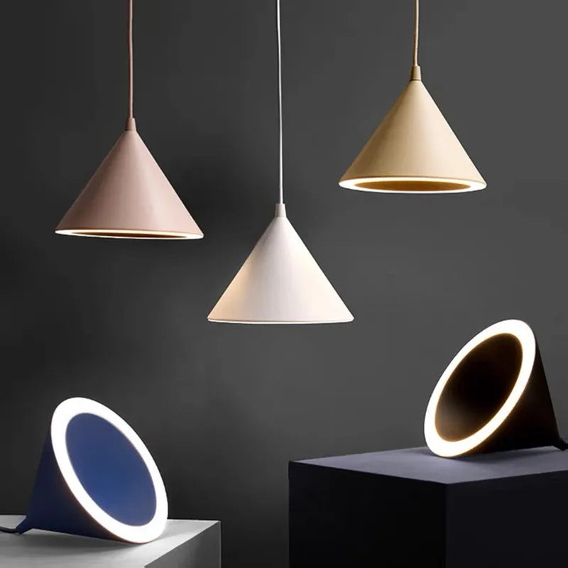 Annular Cone Pendant Lamp: Minimalist Nordic Design for Living Room, Restaurant, Bar