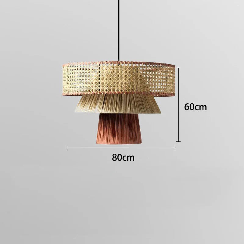 Nordic Rattan Pendant Lights: Retro Woven Chandeliers for Living Room & Restaurant
