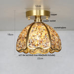 Tiffany Style Crystal Glass LED Ceiling Light Fixture for Aisle Bedroom Kitchen