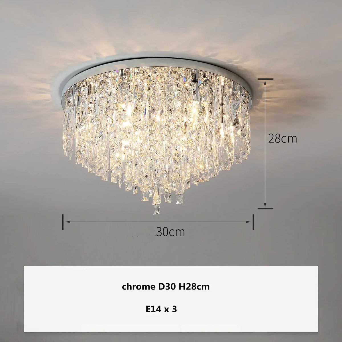 Crystal Steel LED Ceiling Chandelier, Modern Art Deco Lighting Fixture