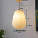Glass Copper LED Pendant Chandelier for Bedroom Dining Living Room