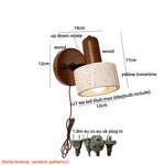 Yellow Travertine LED Wall Lights with Pull Chain Switch, Modern Rotate Bedside Lamp