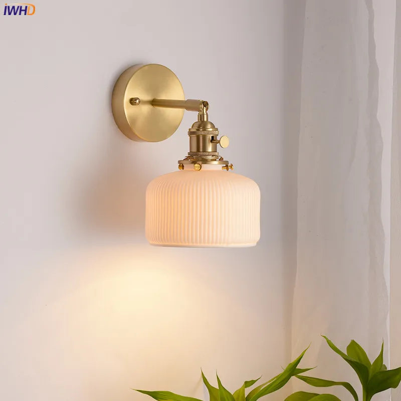 Afralia™ White Ceramic LED Wall Lights for Home Lighting in Bedroom, Living Room, Bathroom