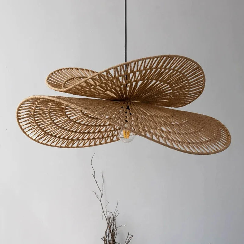 Rattan Weaving LED Chandelier Pendant Lights for Home Decor