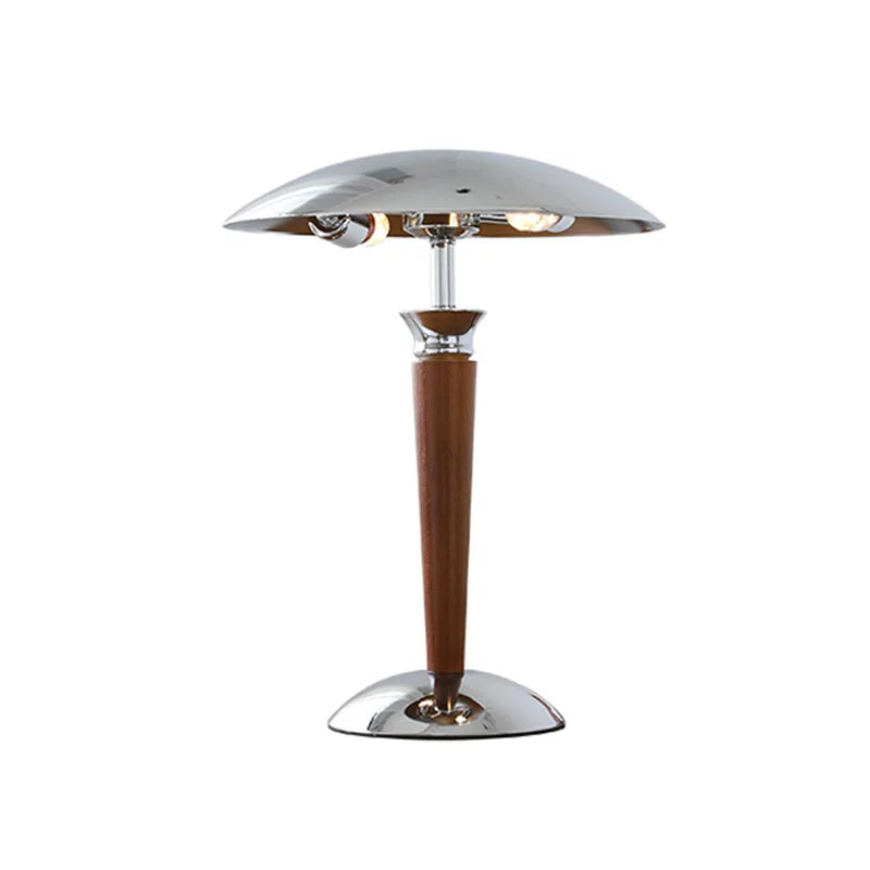 Scandinavia Chrome Desk Lamp Wood Bracket - Stylish Lighting Fixture