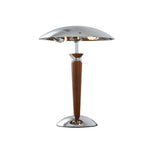Scandinavia Chrome Desk Lamp Wood Bracket - Stylish Lighting Fixture