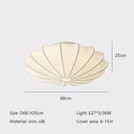 White Cloud Chandelier | Modern Nordic Silk Ceiling Light | LED Indoor Lighting