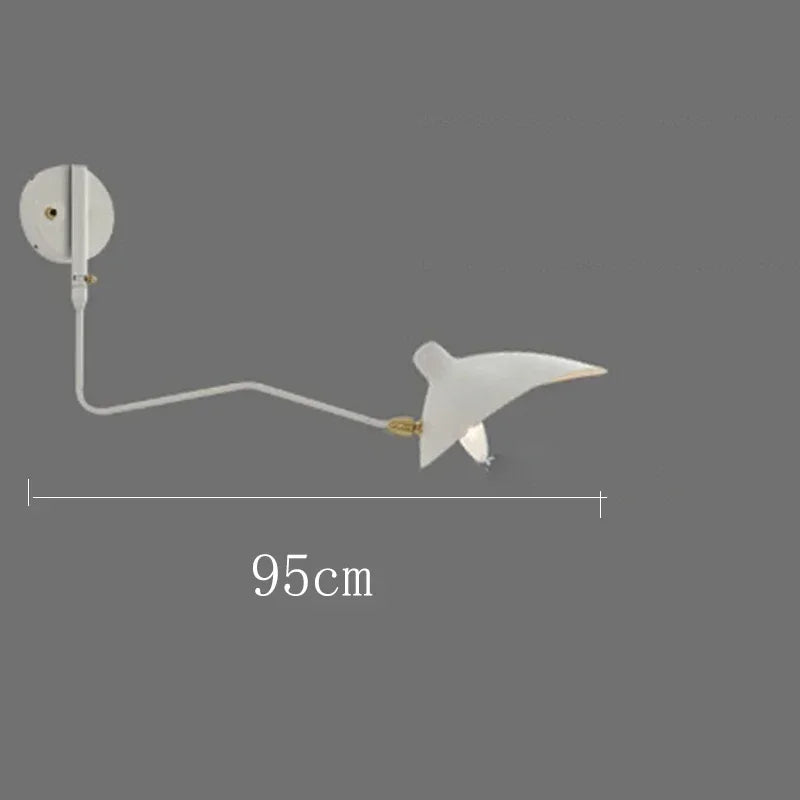 Long Arm LED Wall Sconce Lamp with Adjustable Angle for Living Room and Bedroom