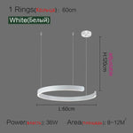 Nordic Ring LED Pendant Chandelier for Home Living Dining Kitchen Lighting