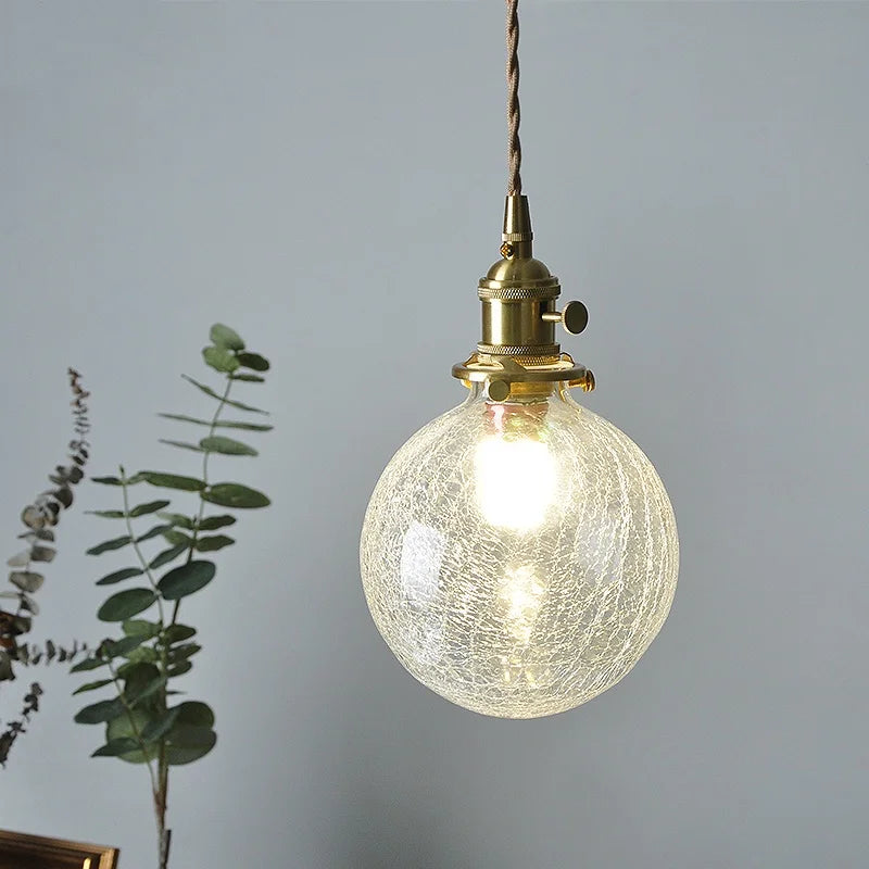 Copper Glass LED Pendant Light for Modern Home Decor