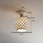 Nordic Modern White Flower Ceramic LED Ceiling Light by Afralia™
