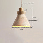 LED Hanging Lamp: Yellow Travertine Japanese Style Pendant Light for Home Decoration