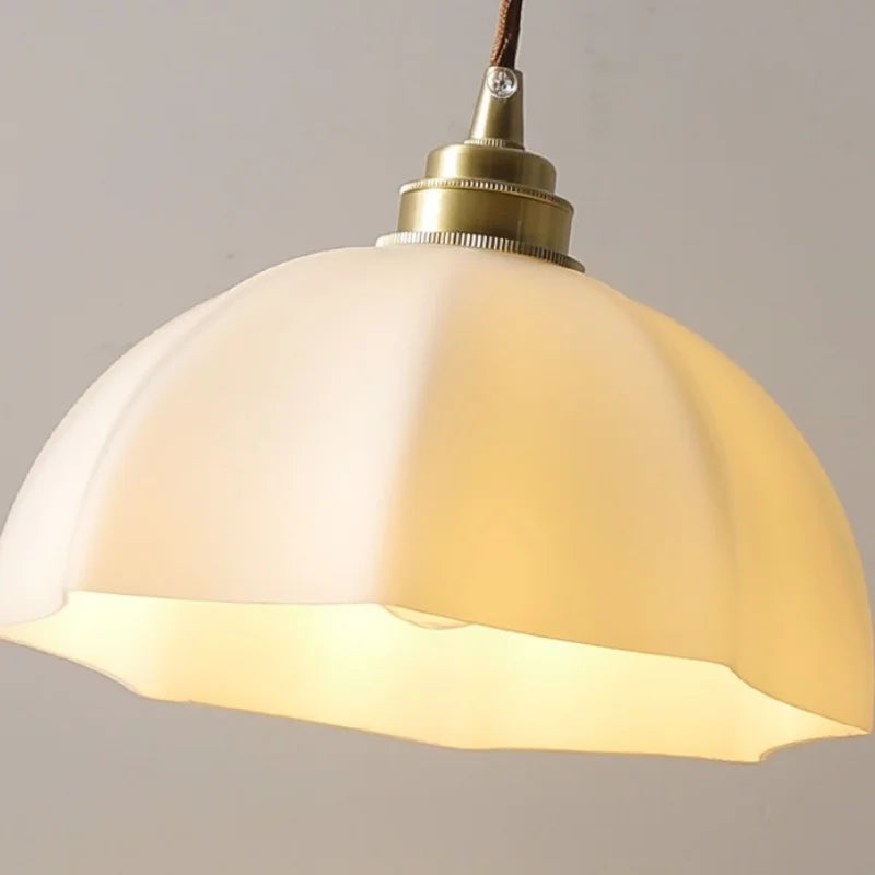 White Glass LED Pendant Lamp for Modern Home Decor and Lighting