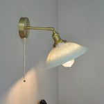 Nordic LED Wall Light Fixture Pull Chain Switch Brass Bedside Lamp
