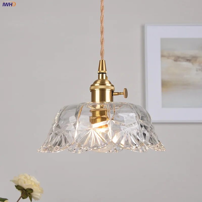 Brass Glass LED Pendant Light: Nordic Modern Simple Home Decor Hanging Lamp