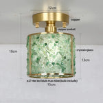 Column Glass Crystal Ceiling Light for Nordic Modern Home Decor