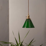 Afralia™ Green Glass LED Pendant Light for Home Decor and Cafe Lighting