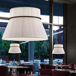 White Fabric LED Pendant Chandelier, Minimalist Living Room Ceiling Light