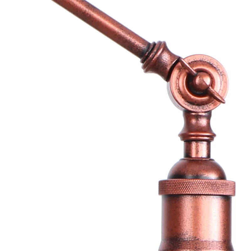 Adjustable Glass Swing Arm LED Wall Sconce with Pull Chain Switch