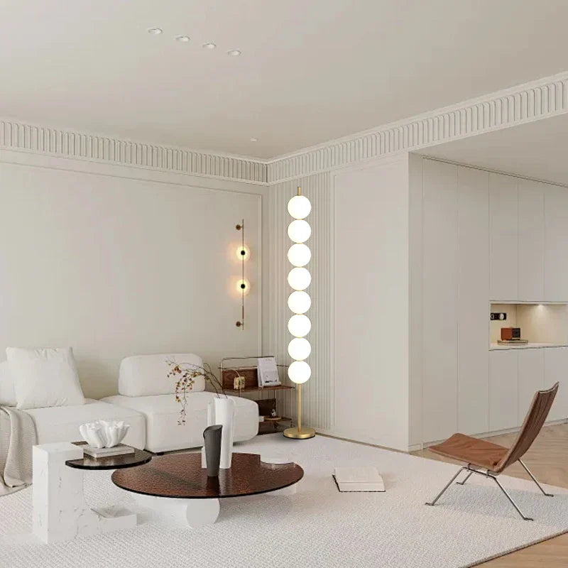 White Balls Floor Lamp: Modern Living Room Decoration & Mood Light