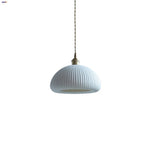 Ceramic LED Pendant Lamp, Modern Nordic Design, Adjustable 2m Wire, White Finish