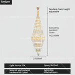 Hollow Spiral Staircase Chandelier | Modern Long Crystal Light for Villa Livingroom
