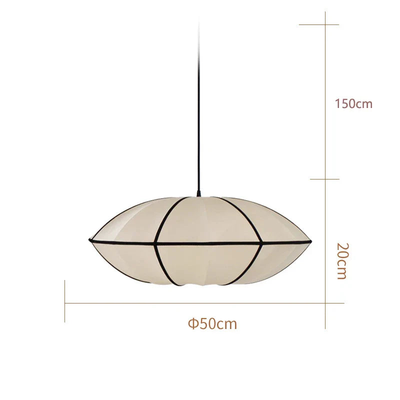 Danish Fabric Pendant Lamp Vintage Chandelier E27 Bulb