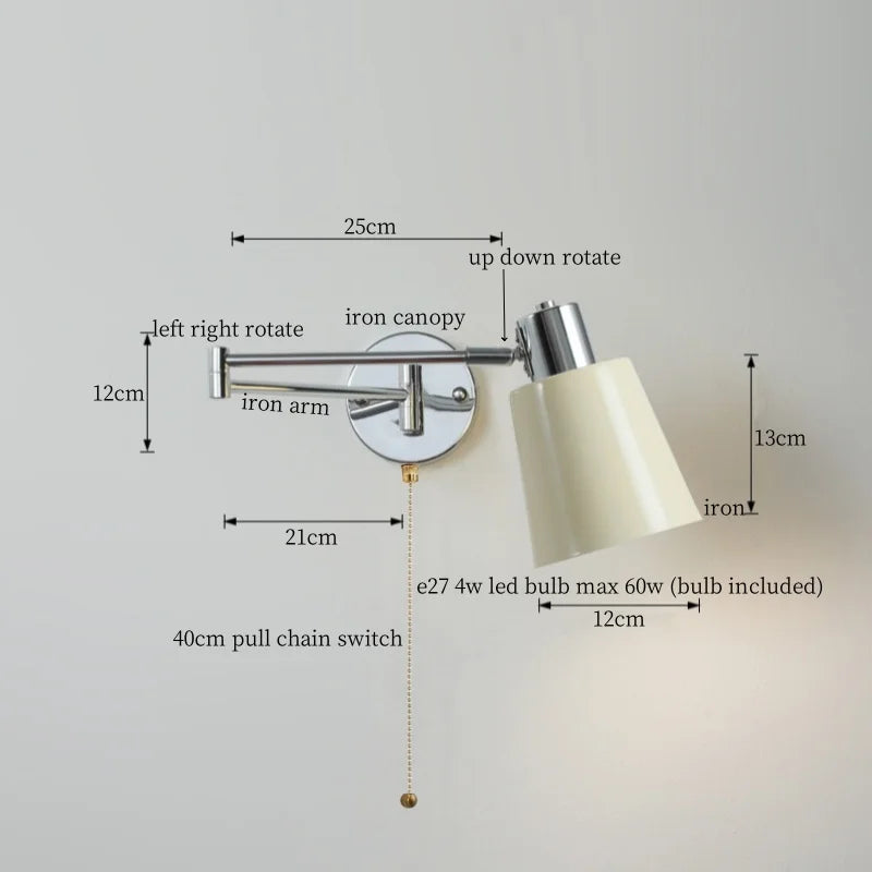 Black Iron LED Wall Sconce for Home Decor - Modern Nordic Style