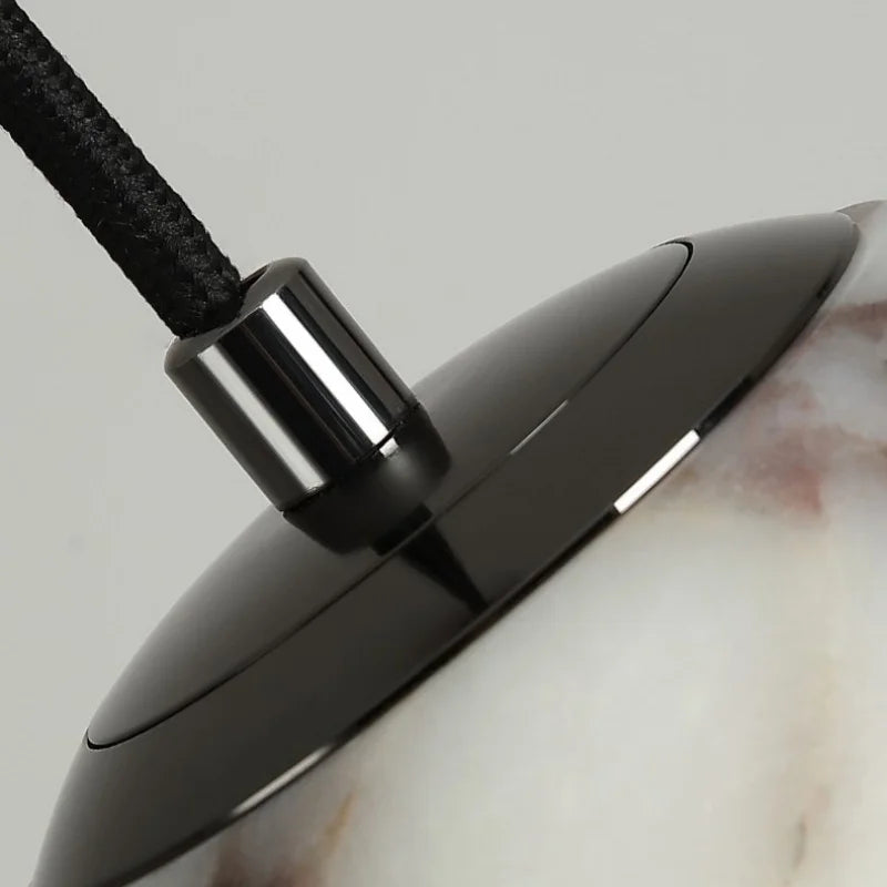 Afralia™ Nordic LED Pendant Light - Luxury Stone Ball Wire Adjustable Home Decor