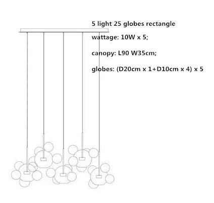 Modern Clear Glass Globe LED Pendant Light - Micky Copper Hanging Lamp