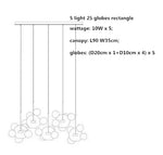 Modern Clear Glass Globe LED Pendant Light - Micky Copper Hanging Lamp