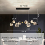 Nordic Glass Globe Pendant Lights Chandelier with 3 Changeable LED Lights