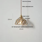 Glass LED Pendant Light Fixture with Copper Socket for Dining Room & Porch