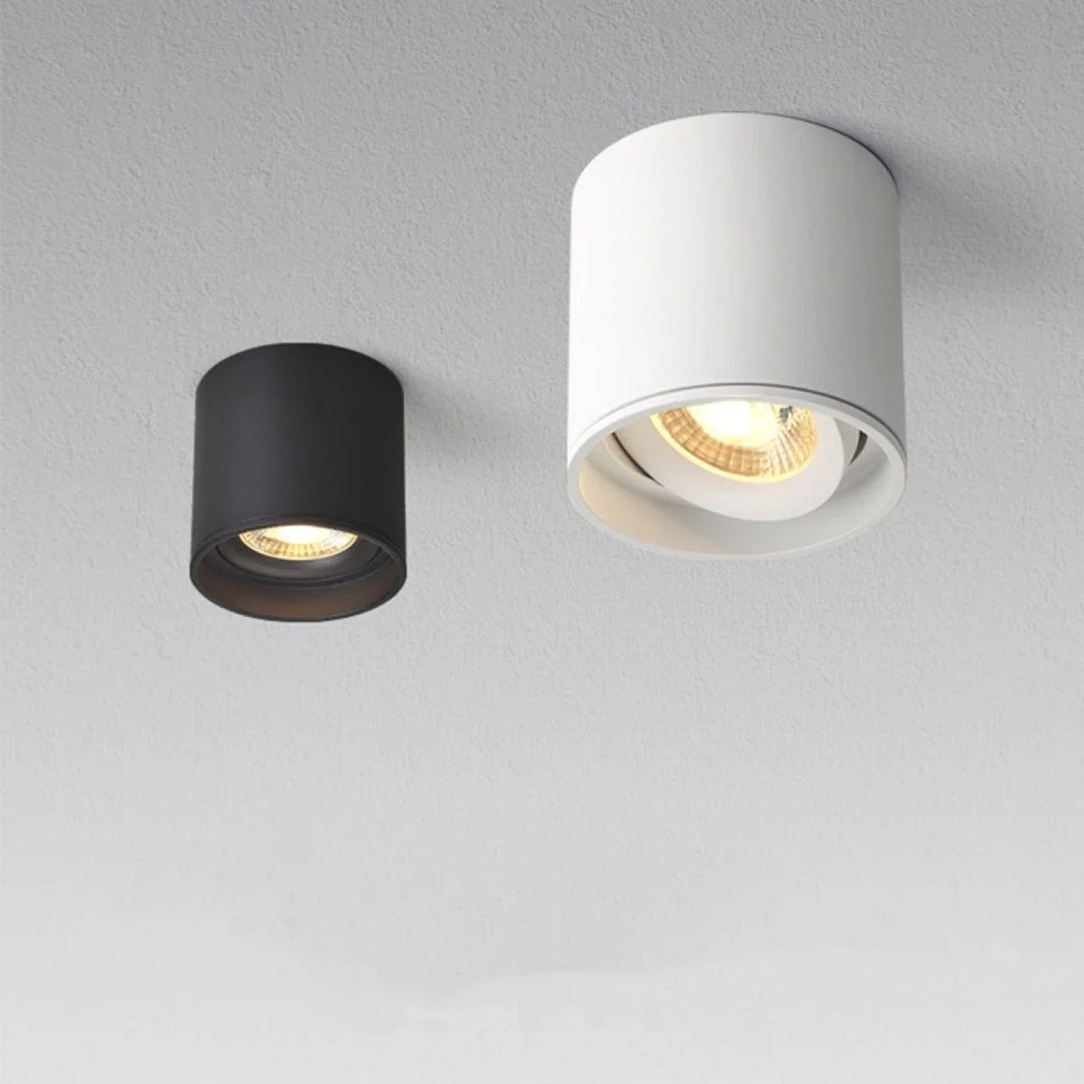 Aluminum Ceiling Lamp: Cylindrical Surface Mounted Downlight with Adjustable Beam Angle