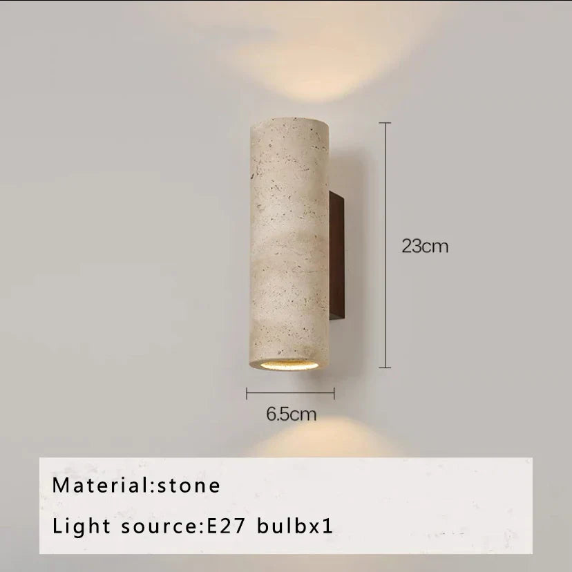 Classic Stone Table Lamp for Bedroom Nightstand and Living Room Decor