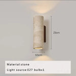 Classic Stone Table Lamp for Bedroom Nightstand and Living Room Decor