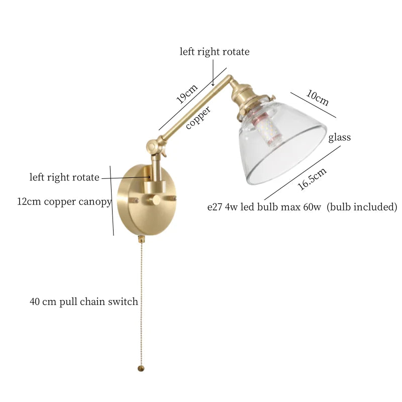 Afralia™ Clear Glass LED Wall Sconce Switch Light - Nordic Minimalism Design