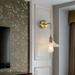 Brass Glass LED Wall Sconce Light for Living Room, Bedroom, Bathroom