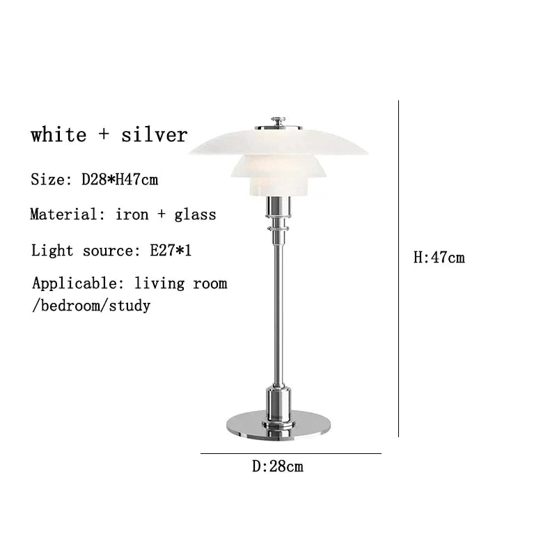 Nordic PH3 Glass LED Table Lamp - Modern Bedroom Study Decoration