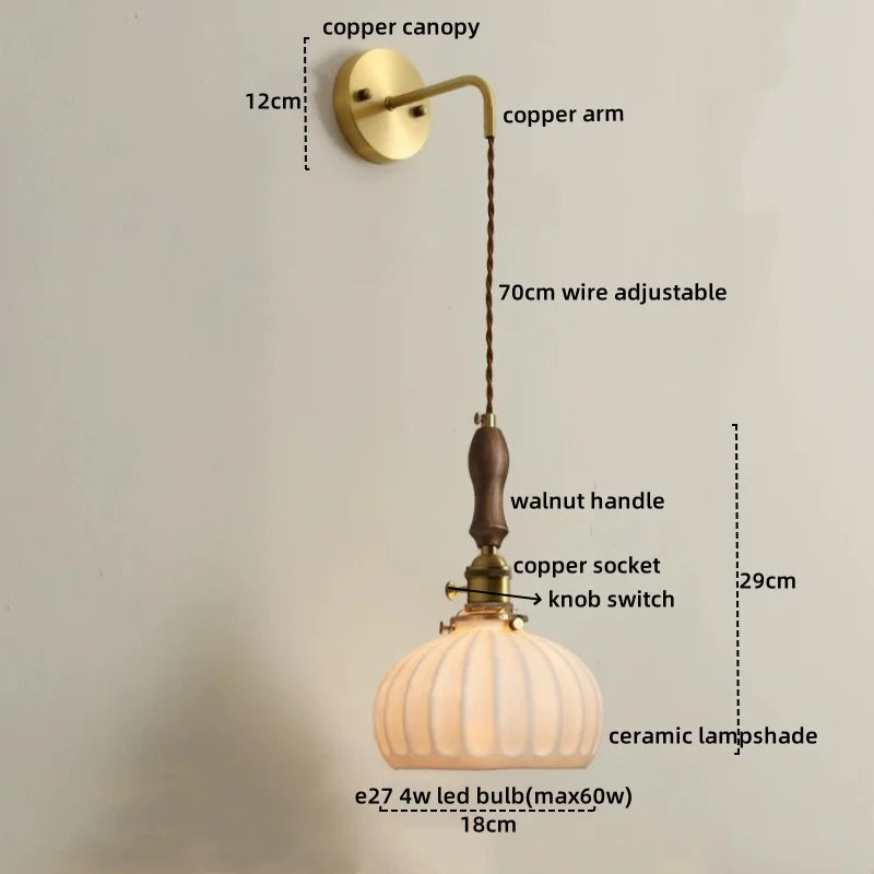 Copper Ceramic LED Wall Lamps - Nordic Modern Design